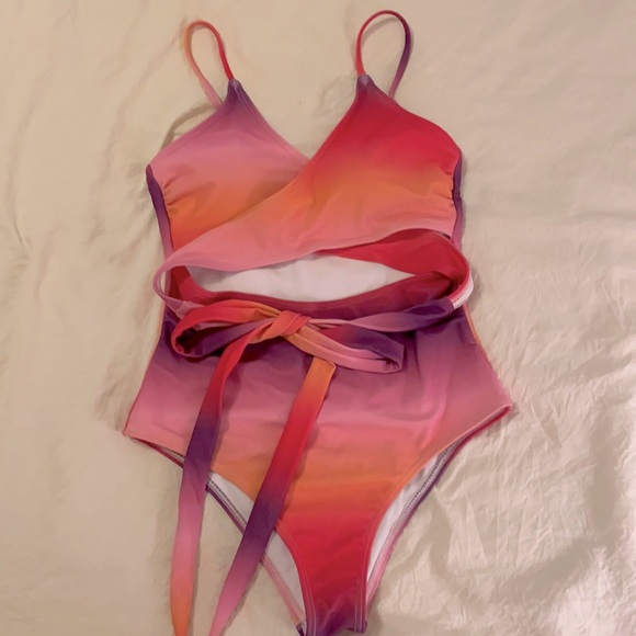 Pink Lily Caribbean Crush Cut out Swim suit - Picture 1 of 1